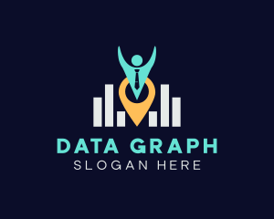 Human Pin Location Graph logo design