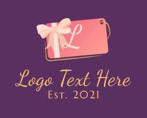 Ribbon - Pink Gift Tag Shopping logo design