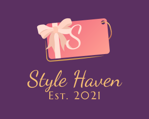 Pink Gift Tag Shopping logo design