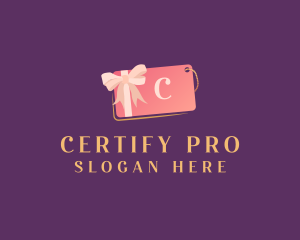 Pink Gift Tag Shopping logo design