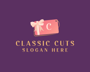 Pink Gift Tag Shopping logo design