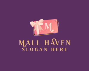 Pink Gift Tag Shopping logo design