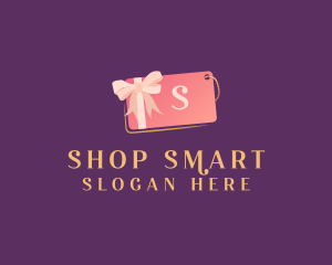 Pink Gift Tag Shopping logo design