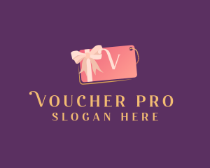 Voucher - Pink Gift Tag Shopping logo design