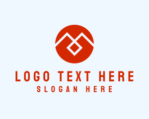 Negative Space - Modern Geometric Letter M logo design