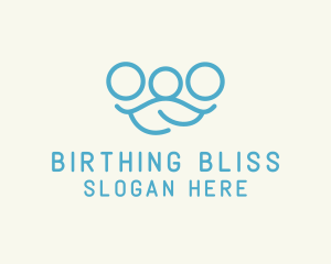 Midwife - Blue Minimalist Family logo design