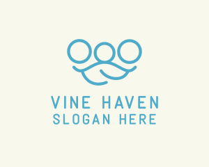 Blue Minimalist Family logo design