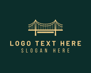 Suspension - Golden Bridge Structure logo design