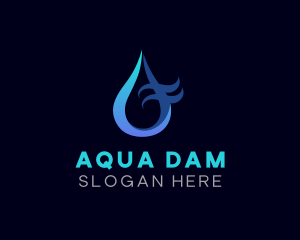 Water Wave Droplet logo design