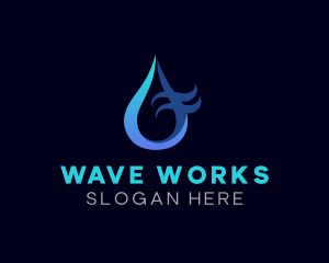 Water Wave Droplet logo design