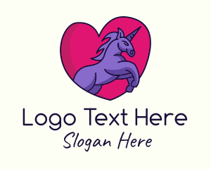 Love - Unicorn Horse Love logo design