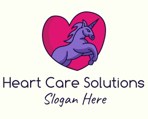 Unicorn Horse Love logo design