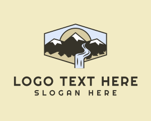 Outdoor - Mountain Range River Falls logo design