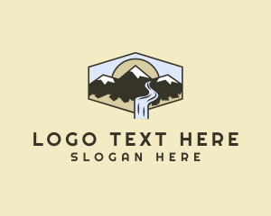 Outdoor - Mountain Range River Falls logo design