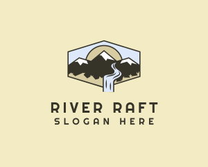 Mountain Range River Falls logo design