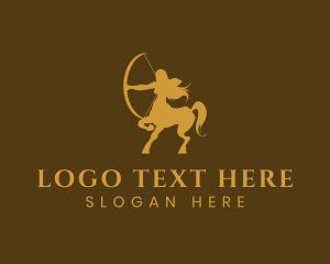 Fitness - Elegant Gold Centaur logo design