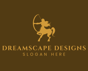 Fictional - Elegant Gold Centaur logo design