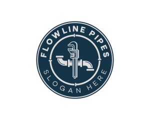 Pipe Wrench Plumbing logo design