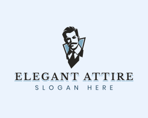 Gentleman Mustache Suit logo design