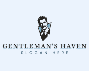 Gentleman Mustache Suit logo design