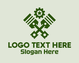 Fix - Military  Green Pistons logo design