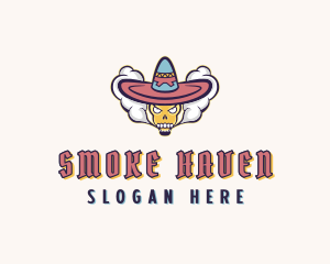 Skull Bone Smoking logo design