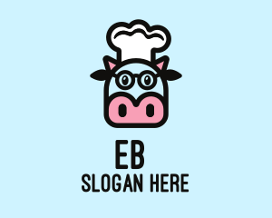 Glasses Cow Chef Logo