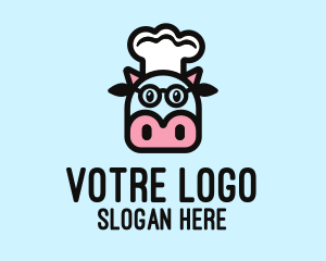 Glasses Cow Chef Logo