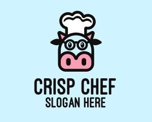 Glasses Cow Chef logo design