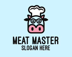 Glasses Cow Chef logo design