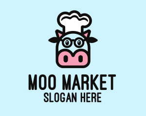 Glasses Cow Chef logo design