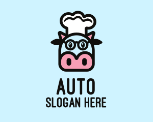 Dairy Product - Glasses Cow Chef logo design