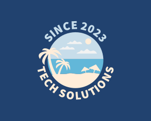 Sunset - Beach Resort Vacation logo design