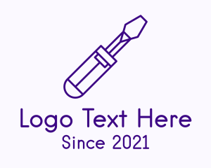 Fixing - Purple Screw Driver logo design