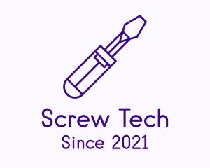 Purple Screw Driver logo design