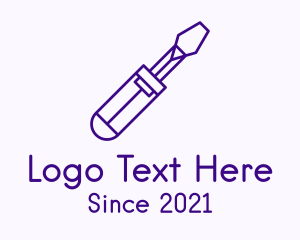 Carpenter - Purple Screw Driver logo design