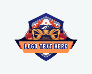 Automotive Car Flames logo design