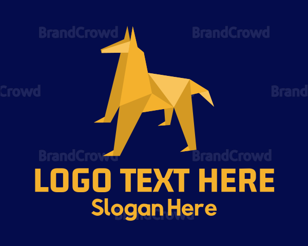 Yellow Hound Origami Logo