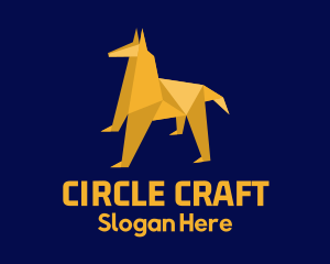 Yellow Hound Origami logo design