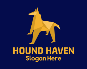 Hound - Yellow Hound Origami logo design