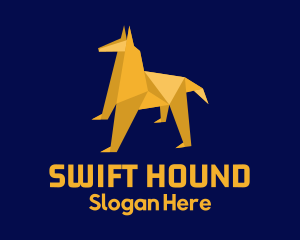 Yellow Hound Origami logo design
