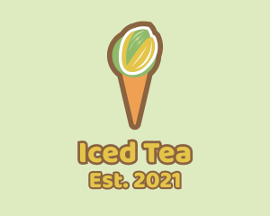 Pistachio Ice Cream Cone  logo design