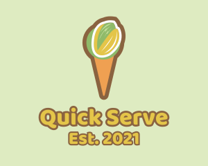 Pistachio Ice Cream Cone  logo design