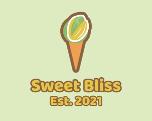 Pistachio Ice Cream Cone  logo design