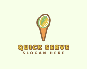 Pistachio Ice Cream Cone  logo design