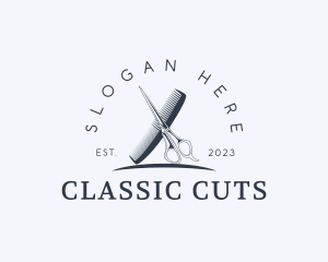 Scissor Comb Barbershop logo design