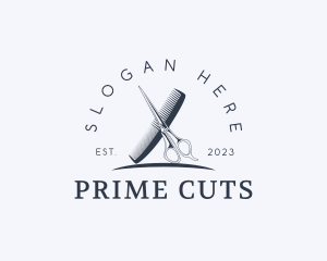 Scissor Comb Barbershop logo design