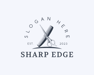 Scissor - Scissor Comb Barbershop logo design