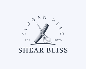 Scissor Comb Barbershop logo design