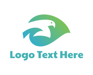 Bird - Gradient Leaf Dove logo design